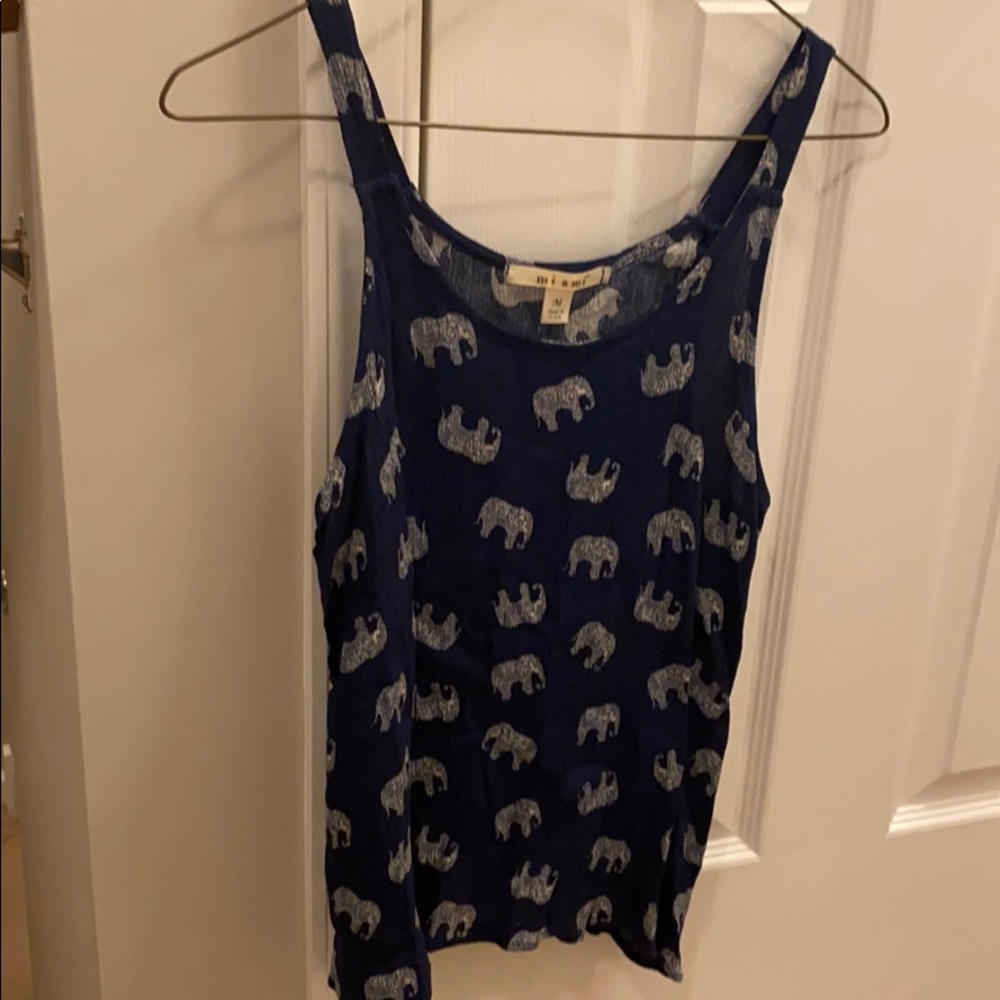 Elephant print tank top size medium